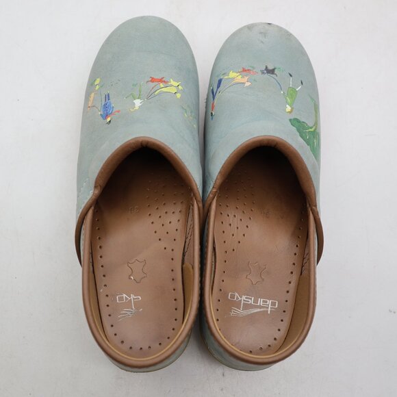 Dansko Clogs Nubuck Twin Pro Powder Blue Dog Walkers Women's Size EU 38 Slip-On - Picture 8 of 12